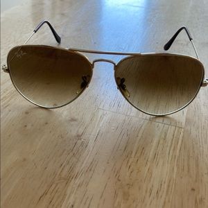 Ray Ban Aviator Sunglasses, Brown Gradient